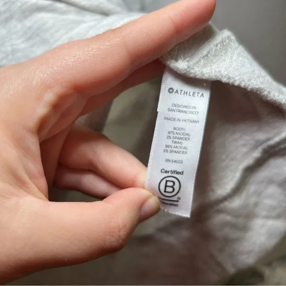 Athleta Light Gray Women's Sweatshirt crossover lounge workout layering minimal - Picture 7 of 7